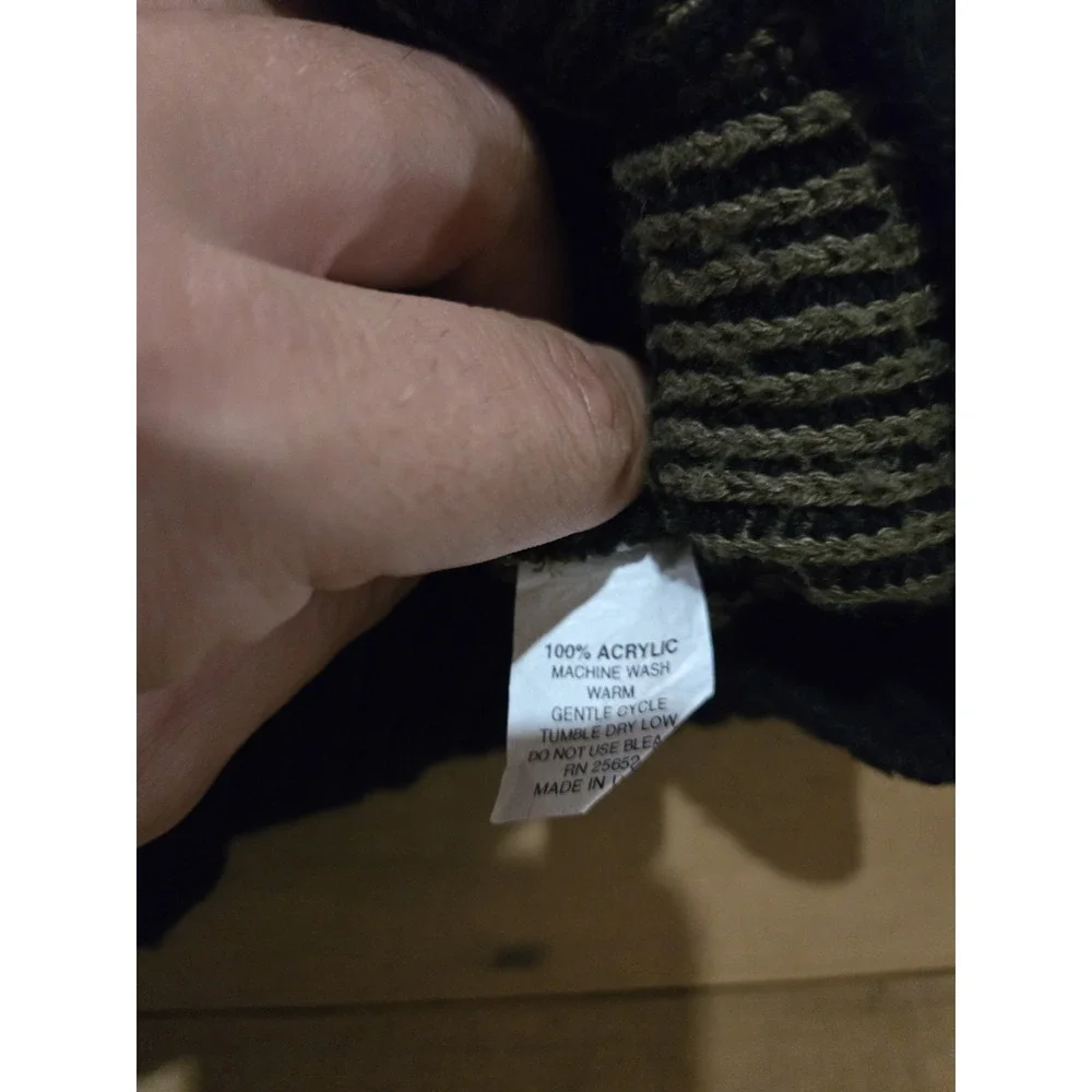 Vintage 90s Protégé Collection Striped Knit Sweater L Black Multicolor Retro - Picture 5 of 9